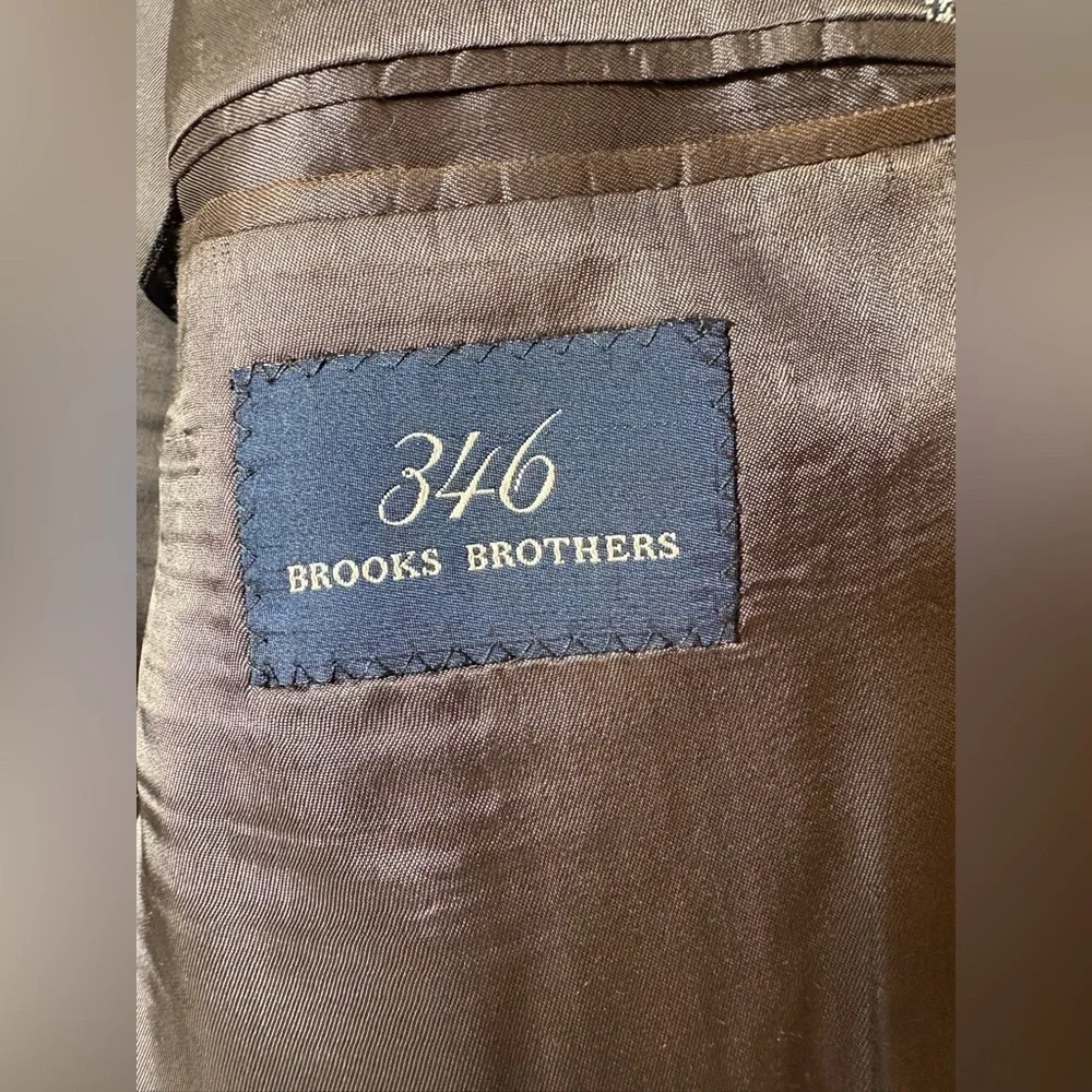 Brooks Brothers 346 Men's Gray Harringtone Wool Blazer Sport Coat 44R Jacket